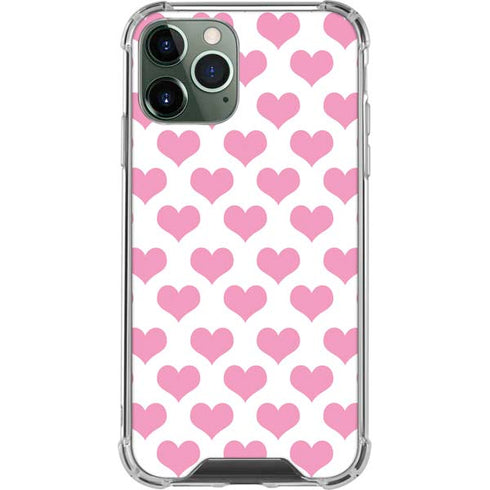 Plush Pink Hearts iPhone 12 Pro Clear Case