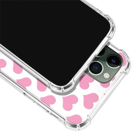 Plush Pink Hearts iPhone 12 Pro Clear Case