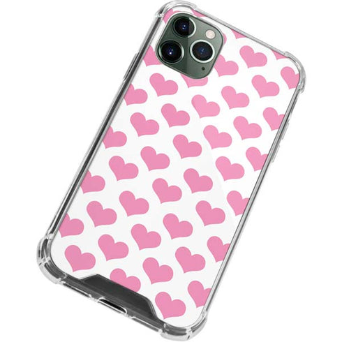 Plush Pink Hearts iPhone 12 Pro Clear Case