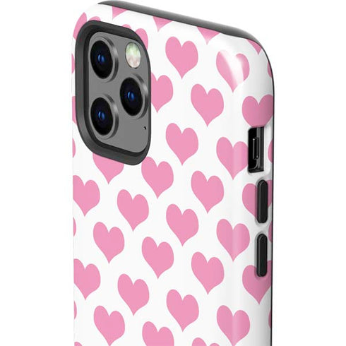 Plush Pink Hearts iPhone 12 Pro Impact Case