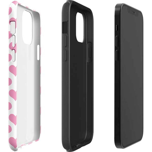 Plush Pink Hearts iPhone 12 Pro Impact Case