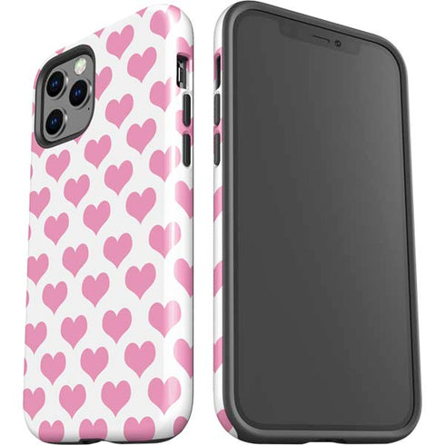 Plush Pink Hearts iPhone 12 Pro Impact Case
