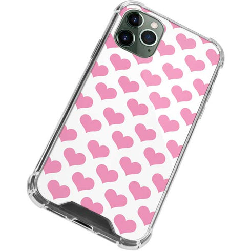 Plush Pink Hearts iPhone 12 Pro Max Clear Case