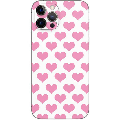 Plush Pink Hearts iPhone 12 Pro Skin