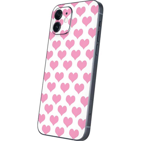 Plush Pink Hearts iPhone 12 Skin