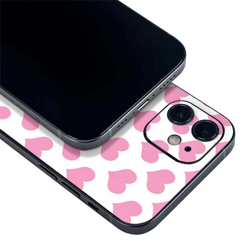 Plush Pink Hearts iPhone 12 Skin