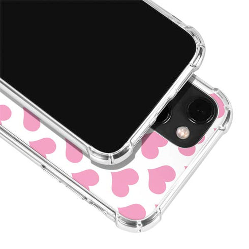 Plush Pink Hearts iPhone 13 Clear Case