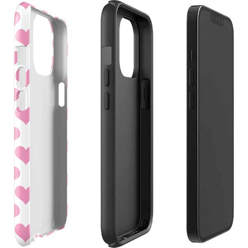 Plush Pink Hearts iPhone 13 Pro Max Impact Case