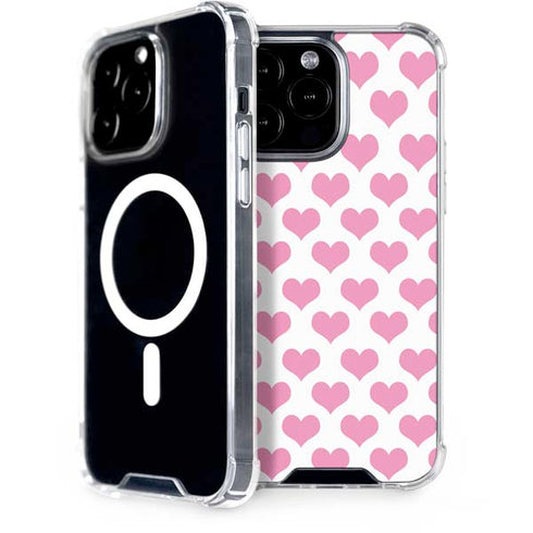 Plush Pink Hearts iPhone 13 Pro Max MagSafe Case