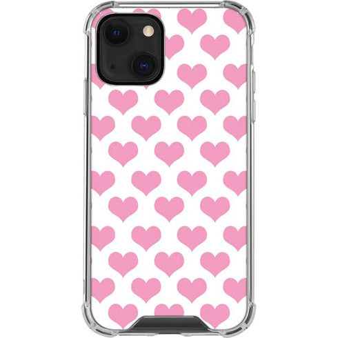 Plush Pink Hearts iPhone 14 Clear Case