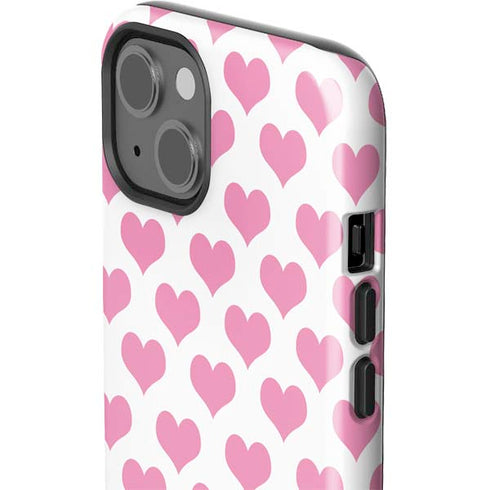 Plush Pink Hearts iPhone 14 Plus Impact Case