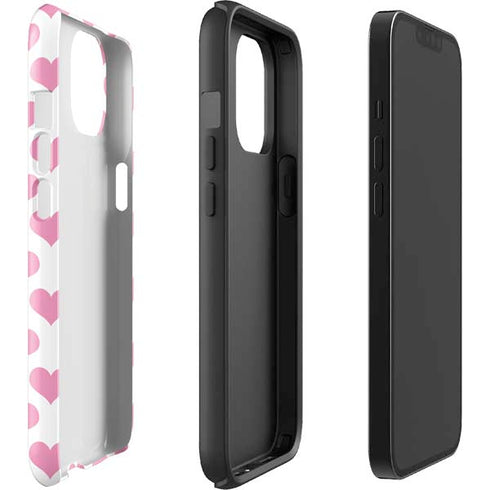 Plush Pink Hearts iPhone 14 Plus Impact Case