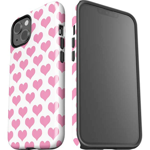 Plush Pink Hearts iPhone 15 Plus Impact Case