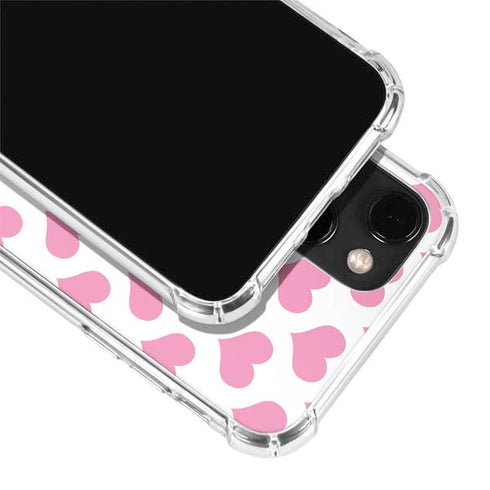 Plush Pink Hearts iPhone 14 Plus Clear Case
