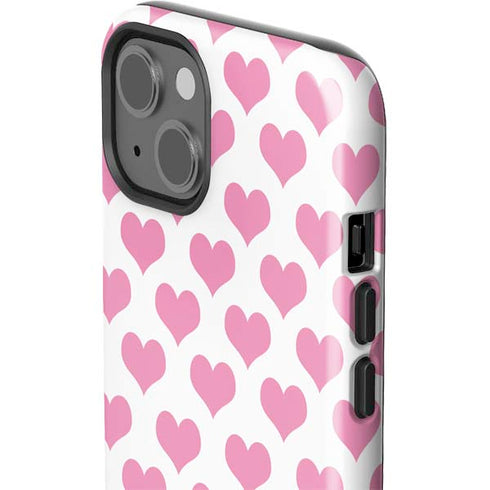 Plush Pink Hearts iPhone 15 Impact Case