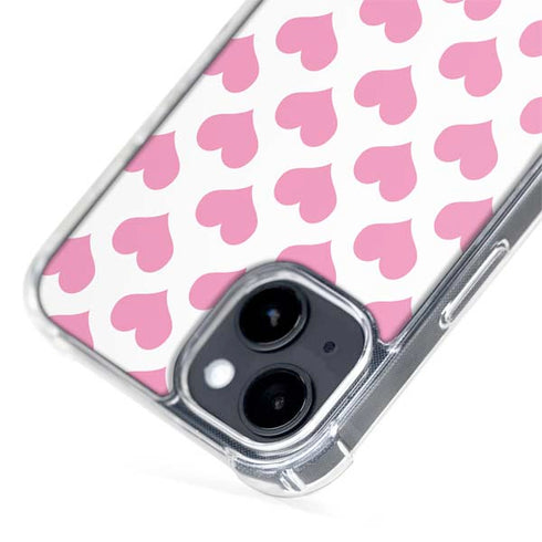Plush Pink Hearts iPhone 14 Plus MagSafe Case