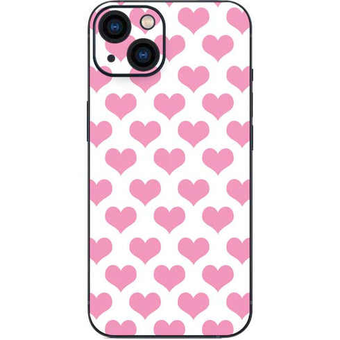 Plush Pink Hearts iPhone 14 Plus Skin