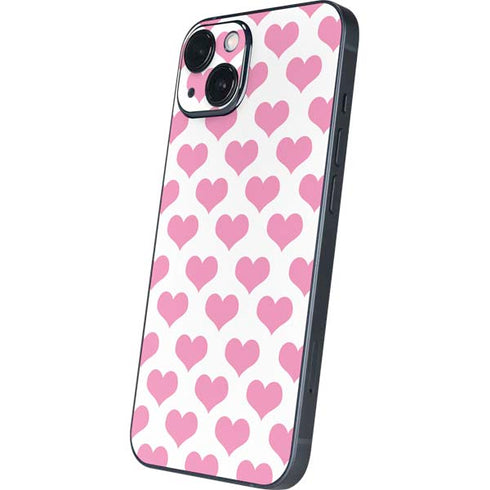 Plush Pink Hearts iPhone 15 Plus Skin