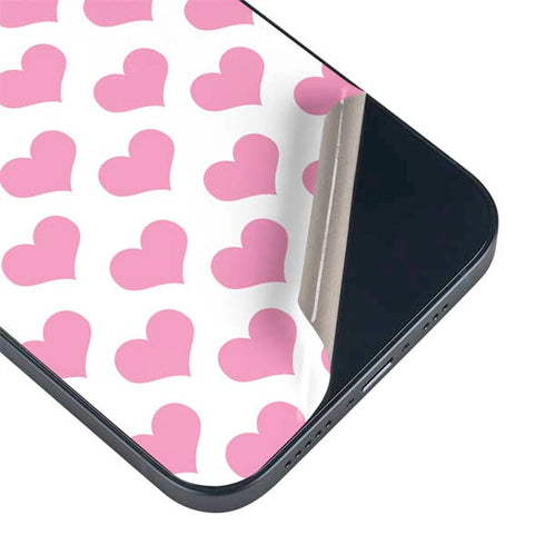 Plush Pink Hearts iPhone 15 Plus Skin