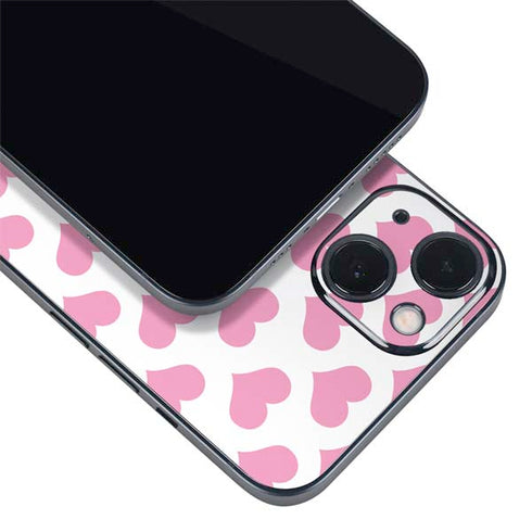 Plush Pink Hearts iPhone 14 Plus Skin
