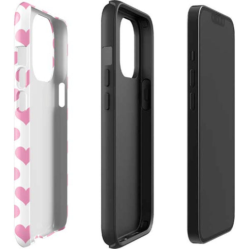 Plush Pink Hearts iPhone 15 Pro Impact Case
