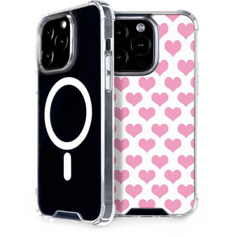 Plush Pink Hearts iPhone 15 Pro MagSafe Case