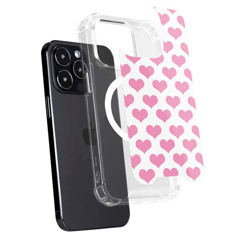 Plush Pink Hearts iPhone 15 Pro MagSafe Case