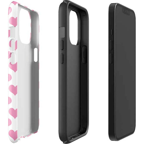Plush Pink Hearts iPhone 14 Pro Max Impact Case