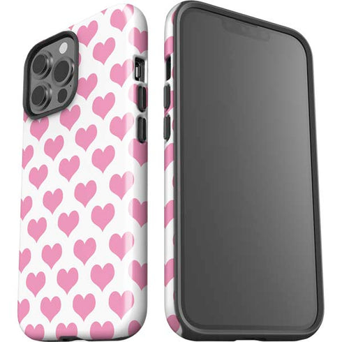 Plush Pink Hearts iPhone 15 Pro Max Impact Case