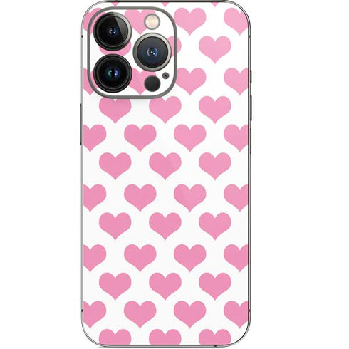 Plush Pink Hearts iPhone 14 Pro Skin
