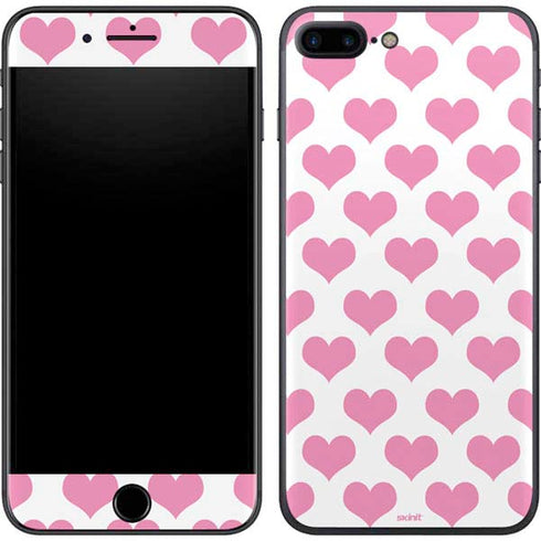 Plush Pink Hearts iPhone 8 Plus Skin