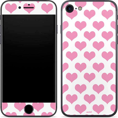 Plush Pink Hearts iPhone 8 Skin