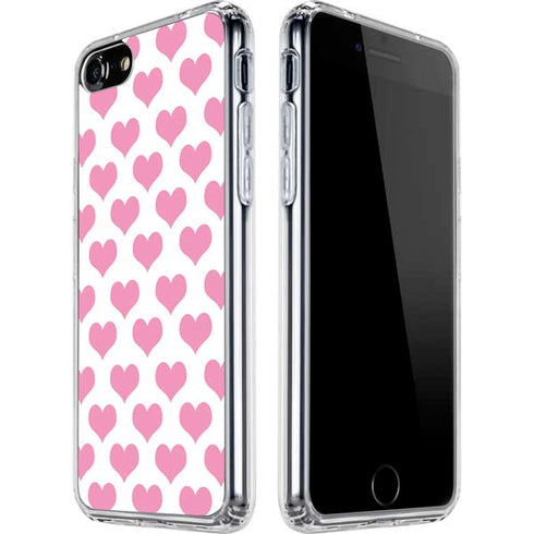 Plush Pink Hearts iPhone SE (2nd & 3rd Gen) Clear Case
