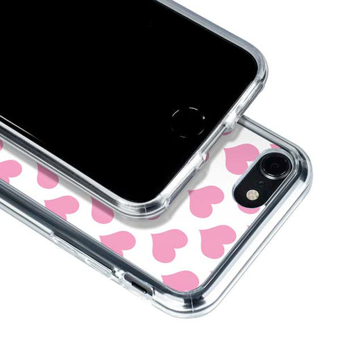 Plush Pink Hearts iPhone SE (2nd & 3rd Gen) Clear Case