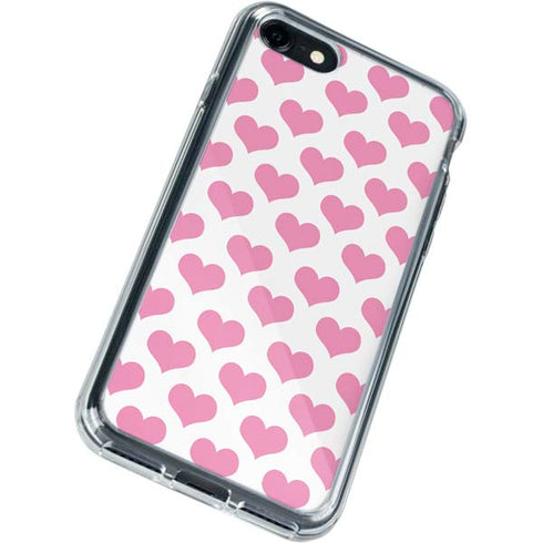 Plush Pink Hearts iPhone SE (2nd & 3rd Gen) Clear Case
