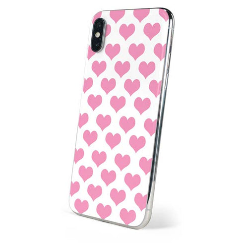 Plush Pink Hearts iPhone X Skin