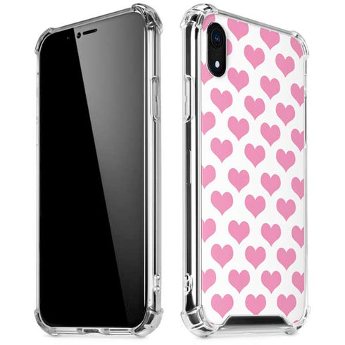 Plush Pink Hearts iPhone XR Clear Case