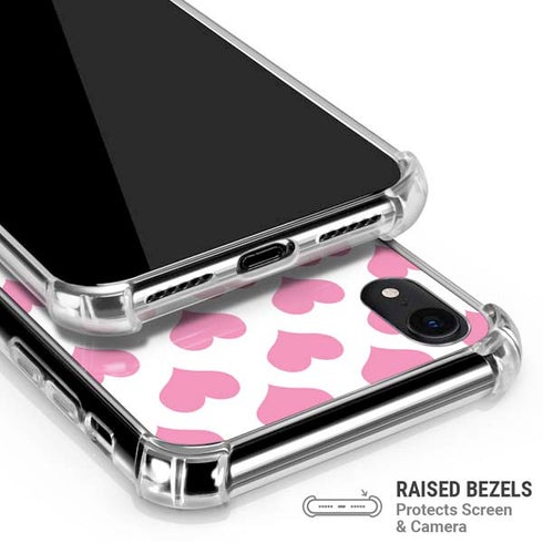 Plush Pink Hearts iPhone XR Clear Case