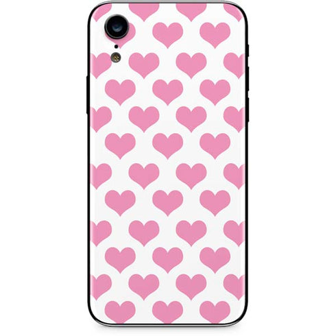 Plush Pink Hearts iPhone XR Skin