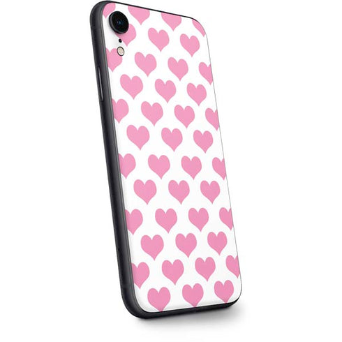 Plush Pink Hearts iPhone XR Skin