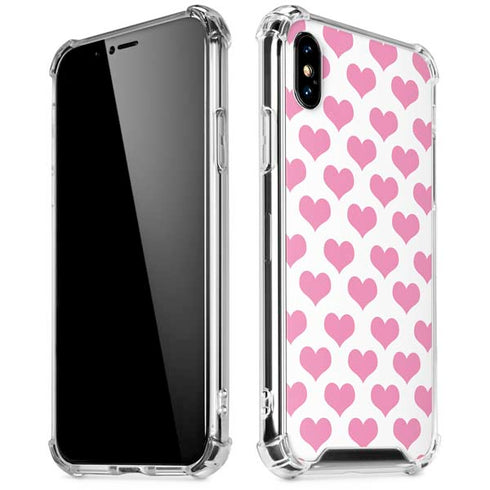 Plush Pink Hearts iPhone XS Max Clear Case