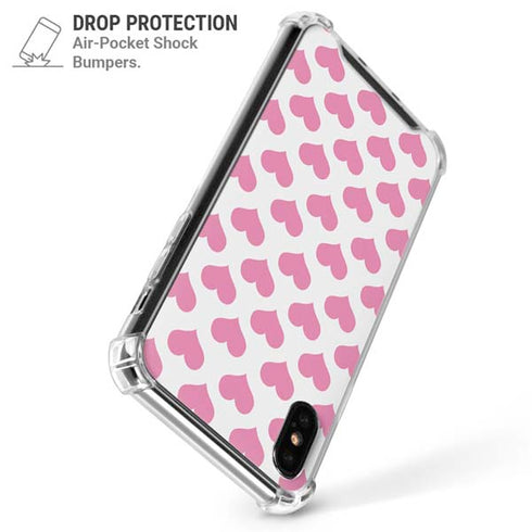 Plush Pink Hearts iPhone XS Max Clear Case