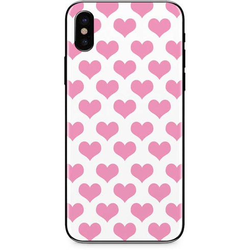 Plush Pink Hearts iPhone XS Skin