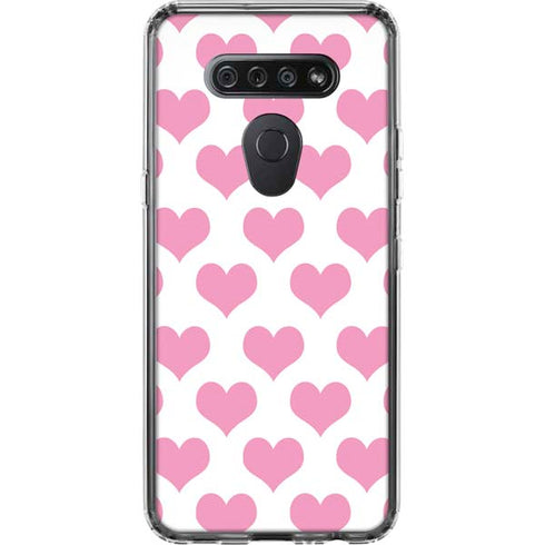 Plush Pink Hearts LG K51/Q51 Clear Case