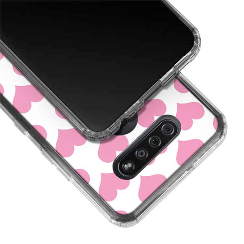 Plush Pink Hearts LG K51/Q51 Clear Case