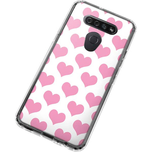 Plush Pink Hearts LG K51/Q51 Clear Case