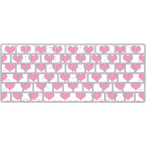 Plush Pink Hearts Magic Keyboard Skin