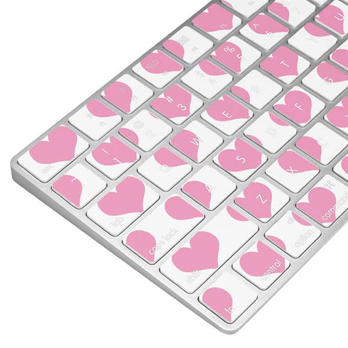 Plush Pink Hearts Magic Keyboard Skin
