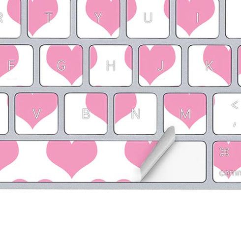 Plush Pink Hearts Magic Keyboard Skin