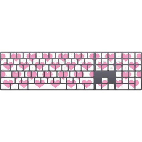 Plush Pink Hearts Magic Keyboard with Numeric Keypad Skin